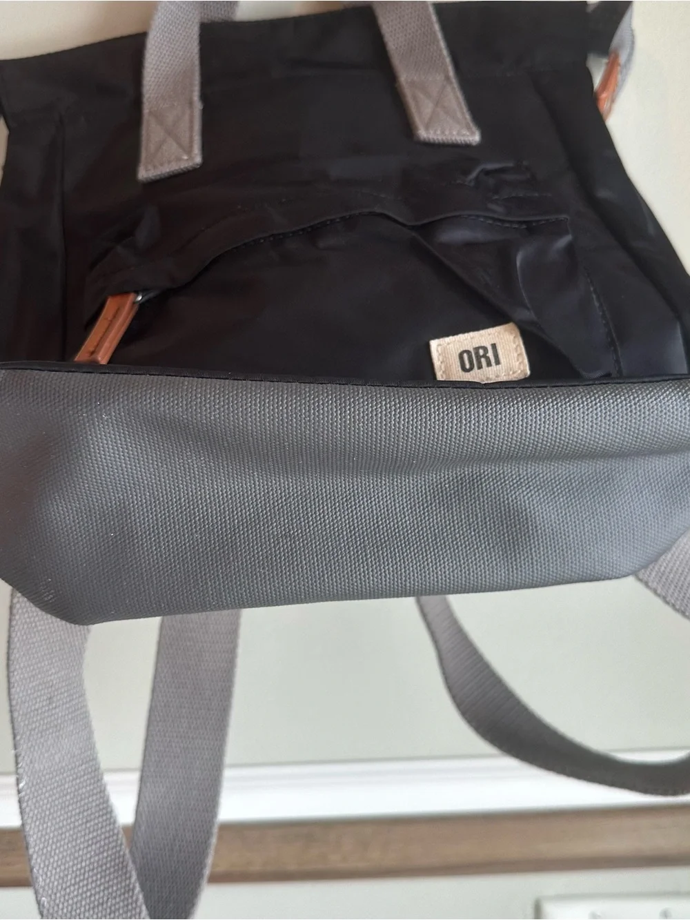 ORI London Pantry Sustainable Nylon Backpack Black Classic Daypack - Picture 6 of 6
